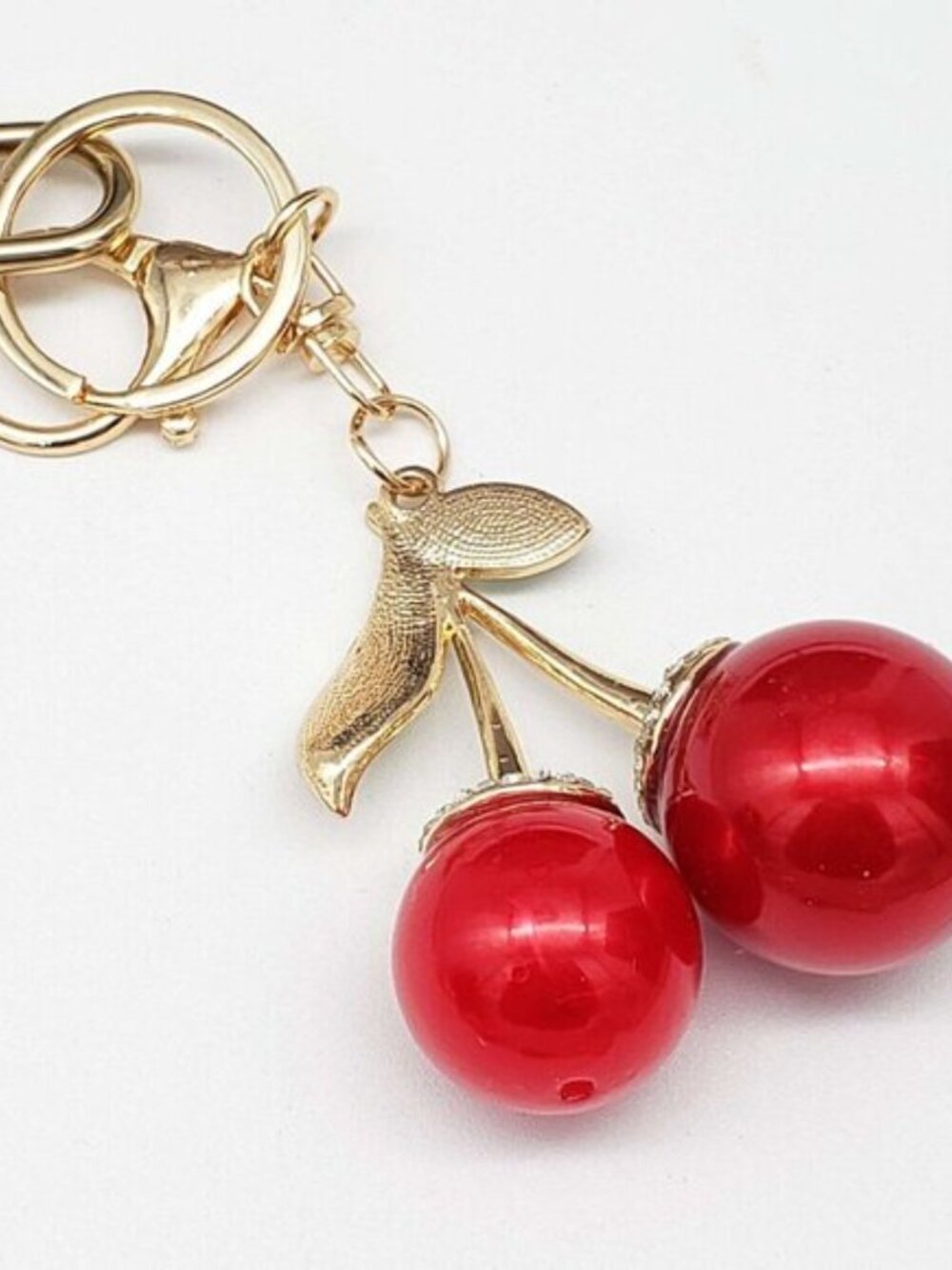 LV Authentic Gold Padlock 🔒 Key Set w/ Unbranded Cherry Keychain Charm - Picture 6 of 7